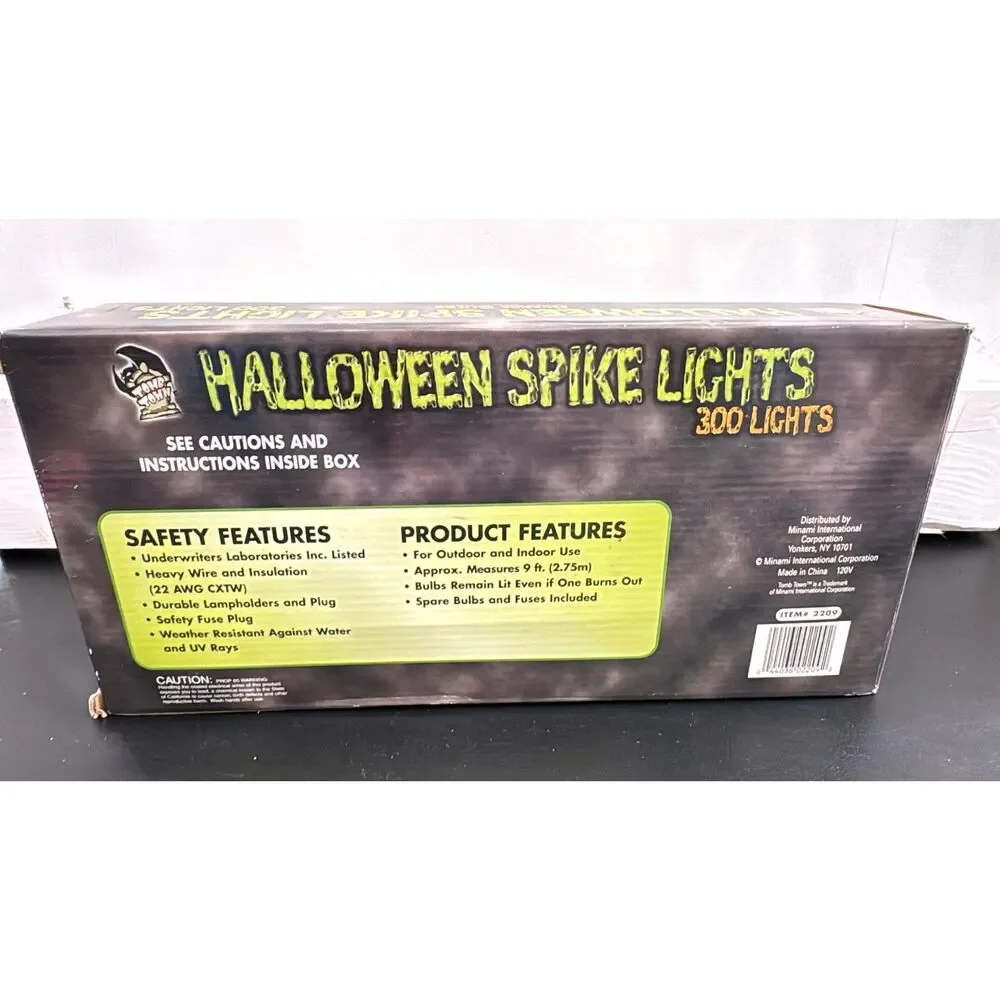 Halloween Spike Light 300 lights Orange Bulbs Outdoor -Indoor